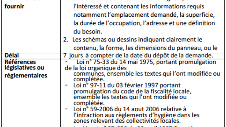 Prestation relatives aux affaires economiques